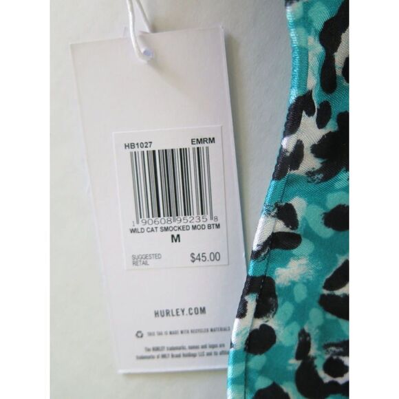Hurley HT1024/HB1027 Women’s Sz M Green/Black "Wild Cat" 2-Piece Bikini $100+ - Picture 6 of 10